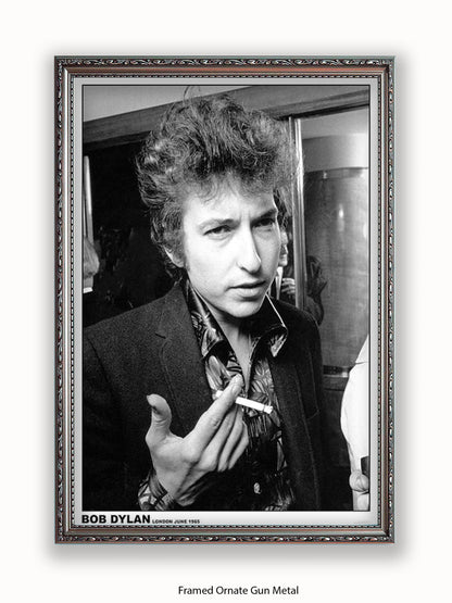 Bob Dylan - London - 1965 - Close up- Cigarette - Poster