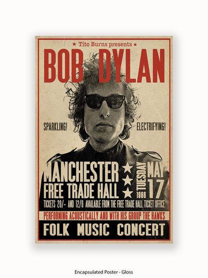 Bob Dylan - Manchester Free Trade Hall Poster