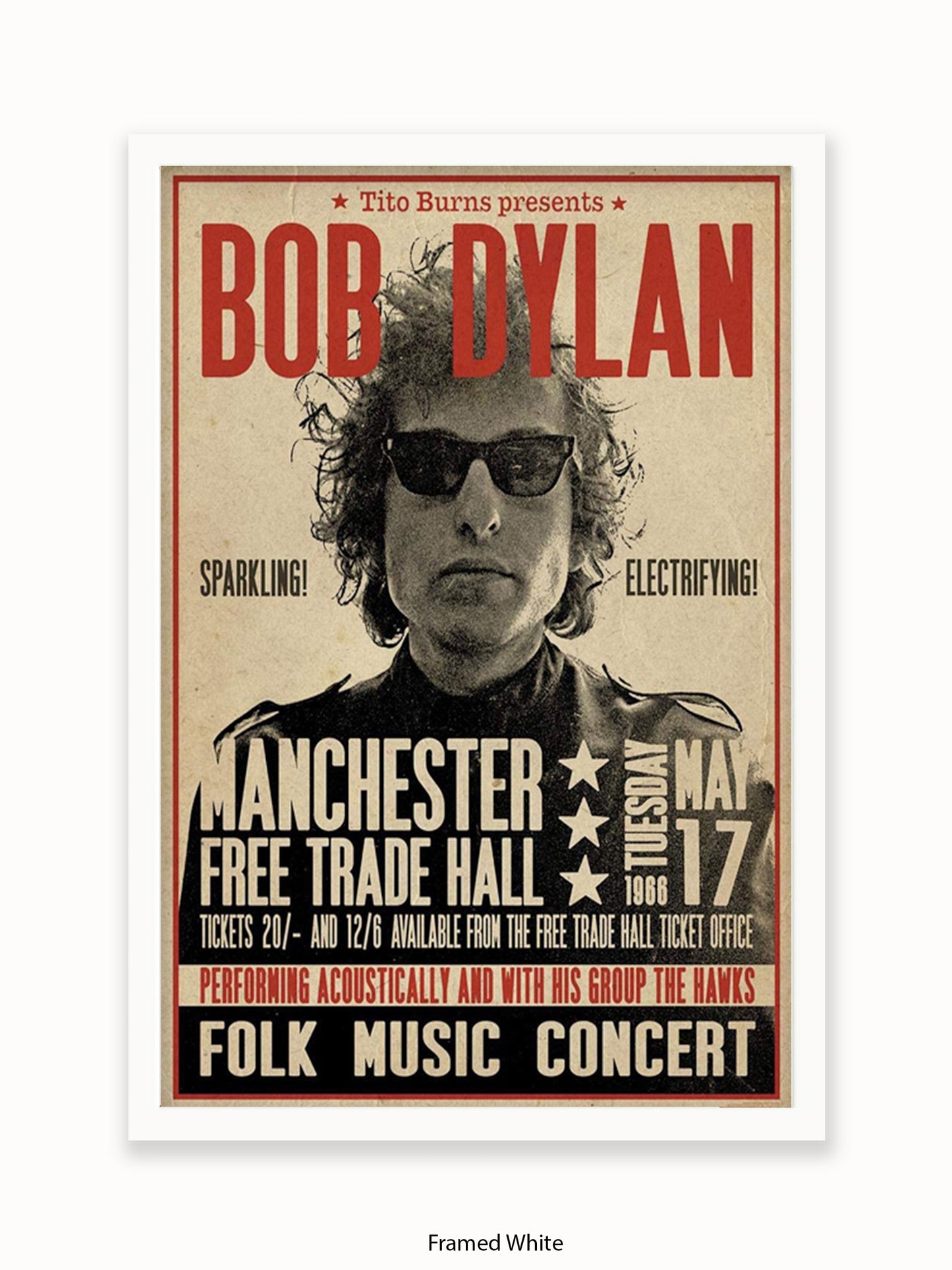 Bob Dylan - Manchester Free Trade Hall Poster