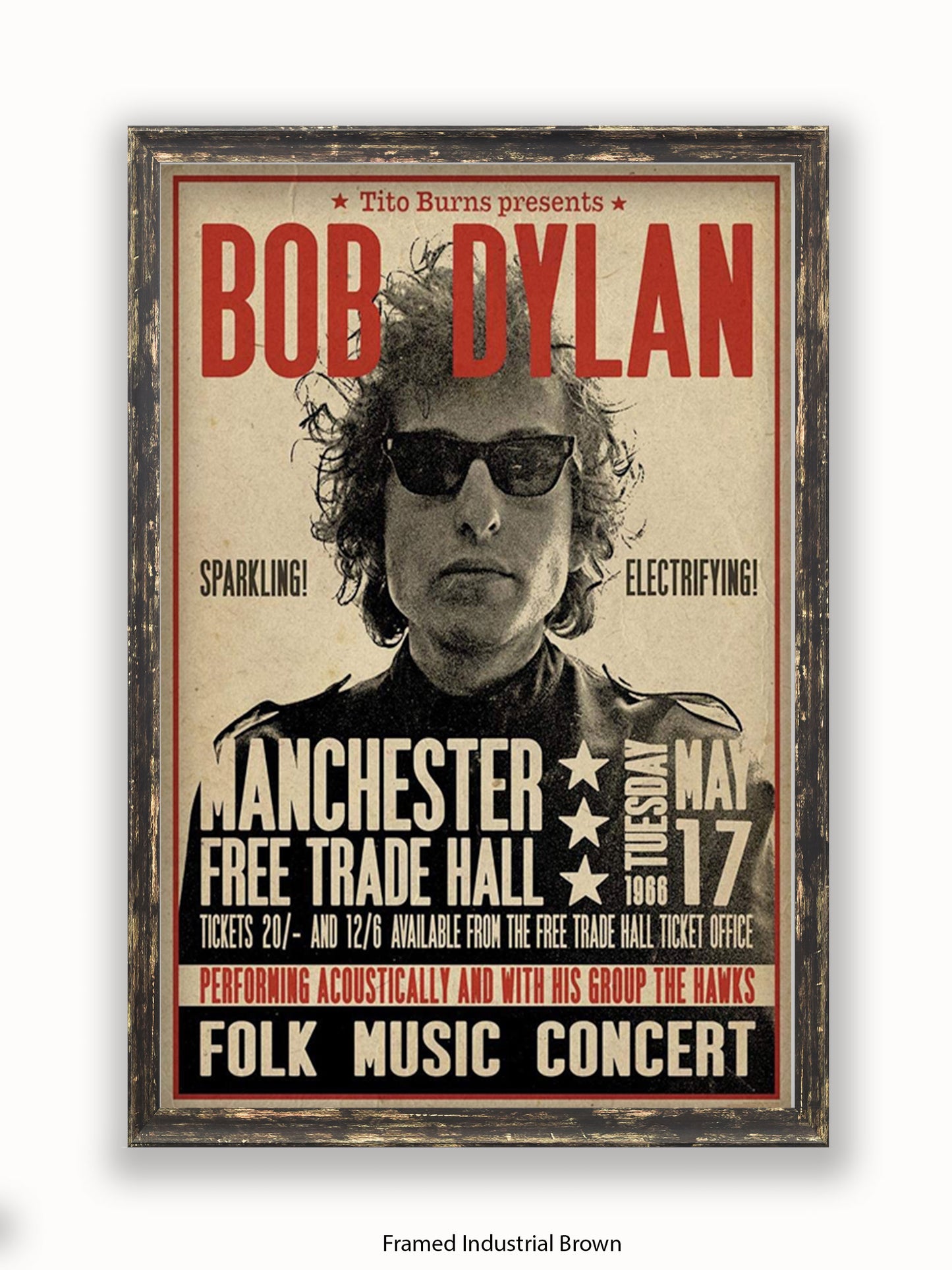 Bob Dylan - Manchester Free Trade Hall Poster