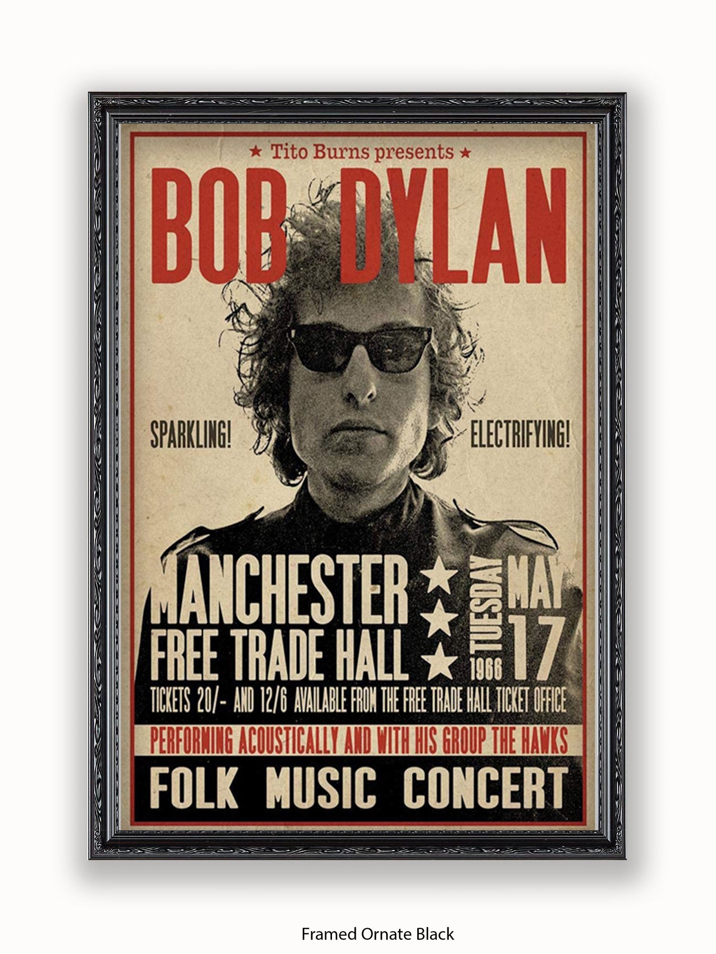 Bob Dylan - Manchester Free Trade Hall Poster