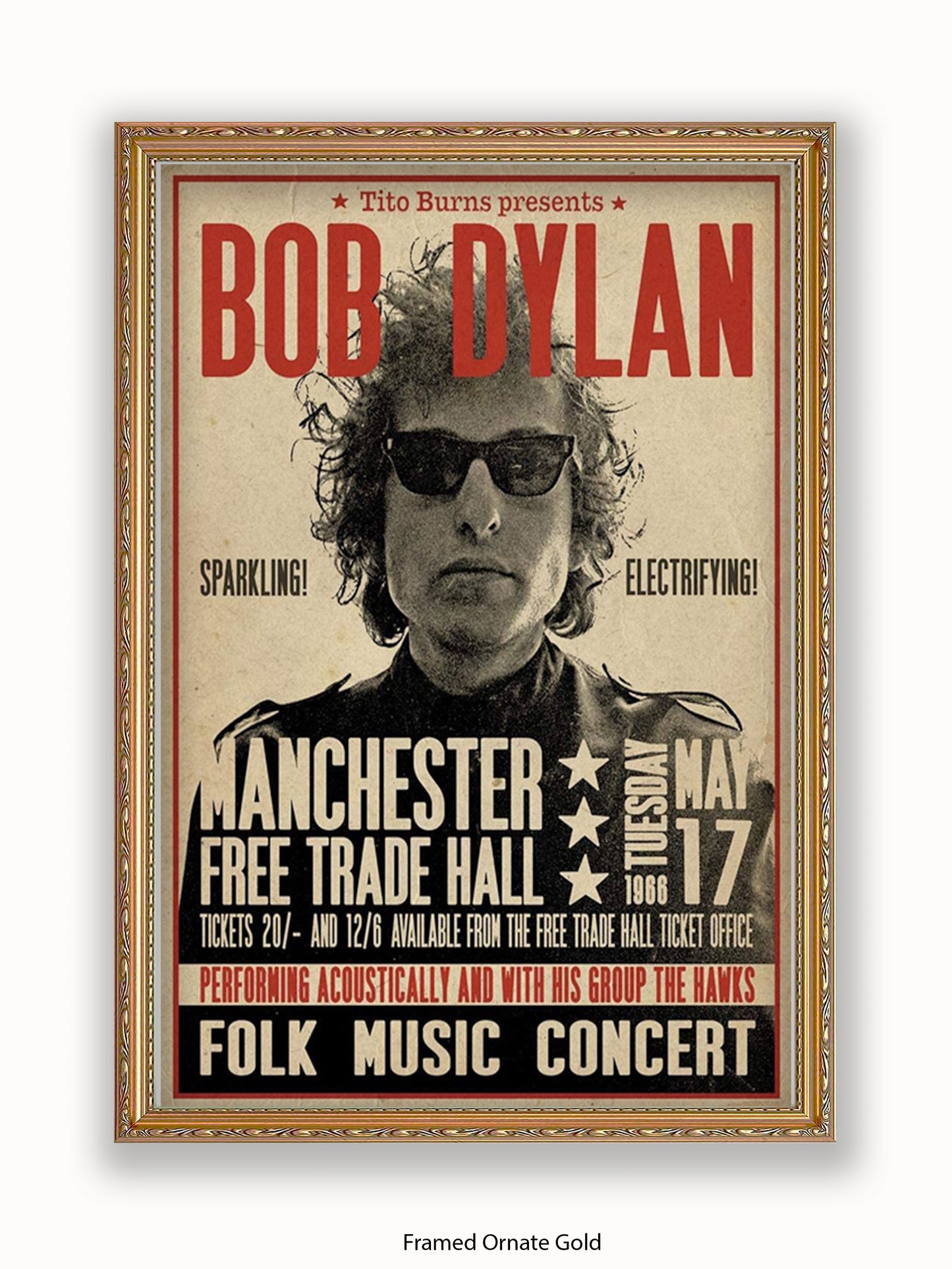 Bob Dylan - Manchester Free Trade Hall Poster