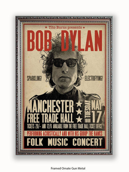 Bob Dylan - Manchester Free Trade Hall Poster