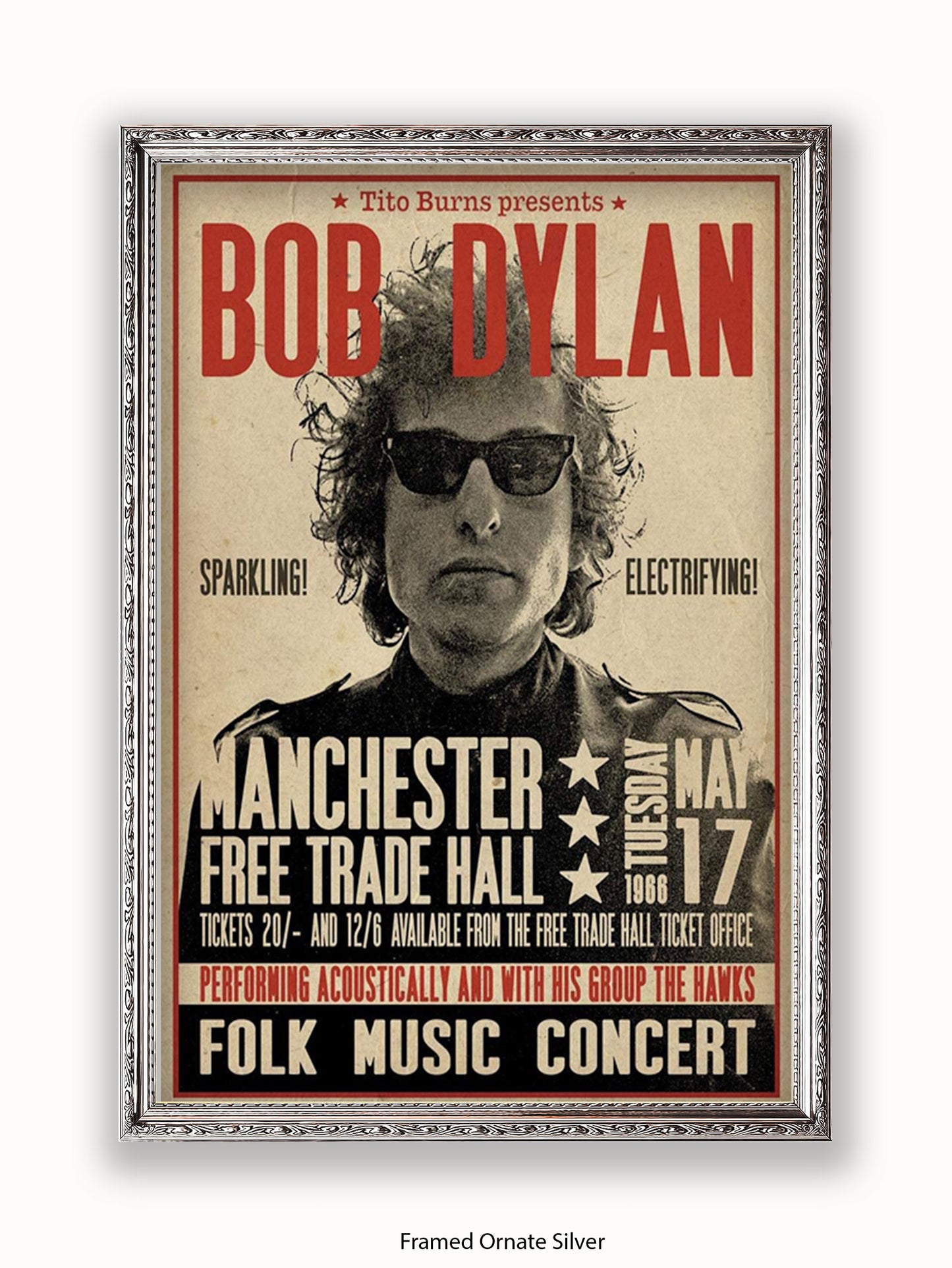 Bob Dylan - Manchester Free Trade Hall Poster