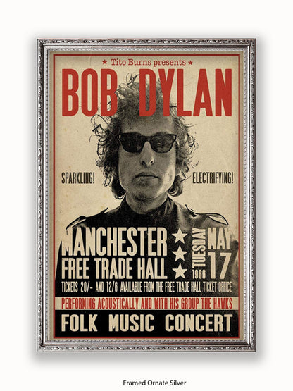 Bob Dylan - Manchester Free Trade Hall Poster