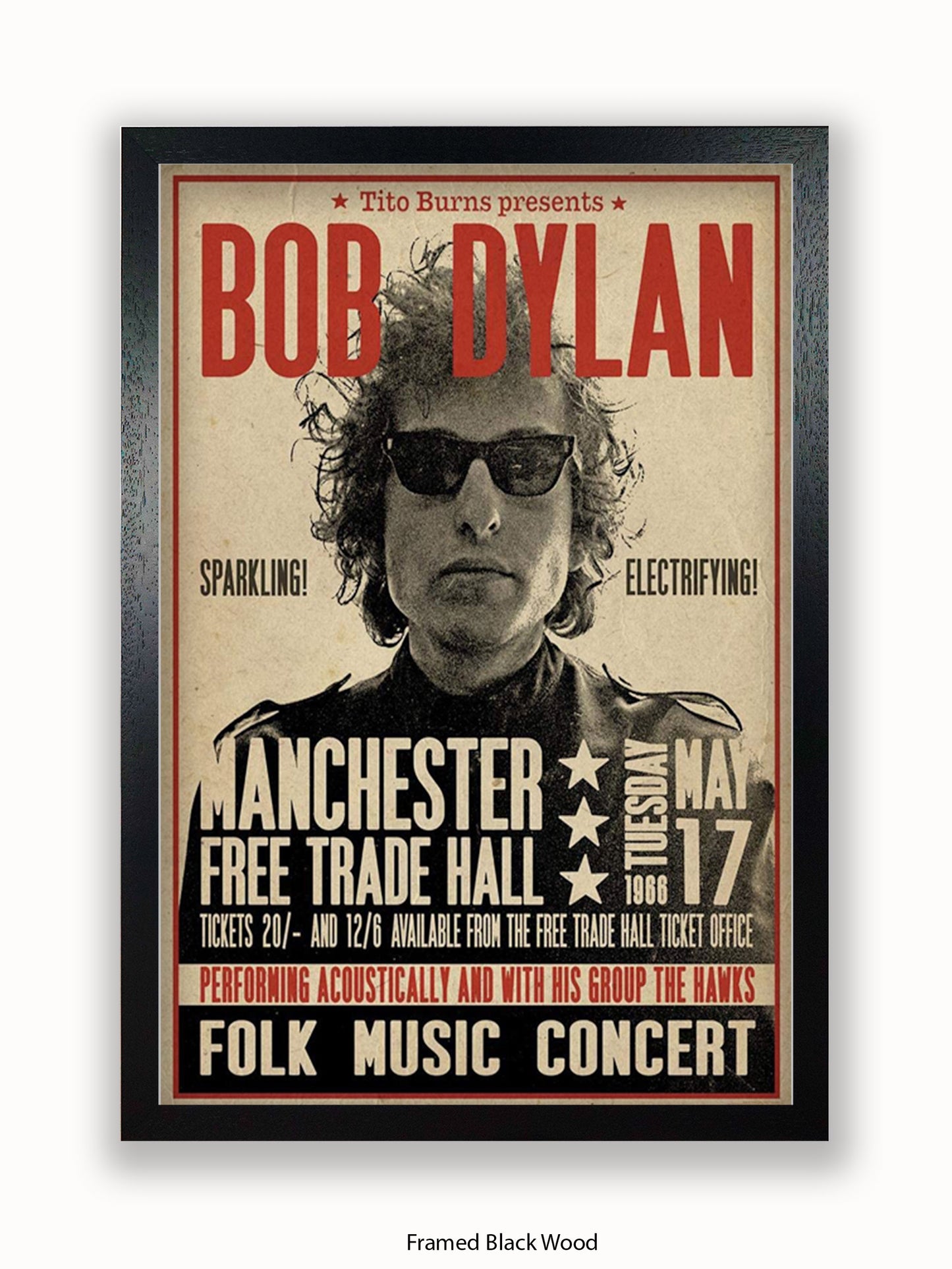 Bob Dylan - Manchester Free Trade Hall Poster