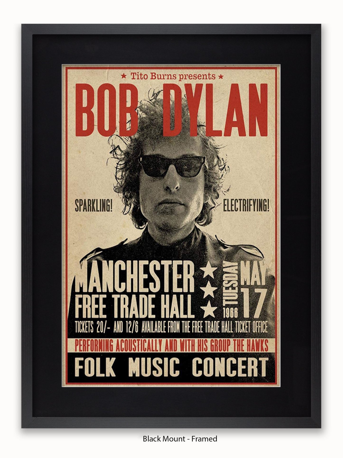 Bob Dylan - Manchester Free Trade Hall Poster